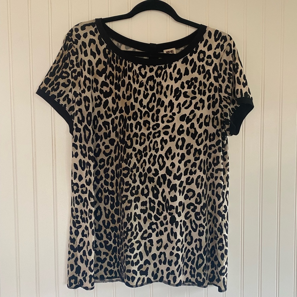 Leopard Print Button Down Blouse